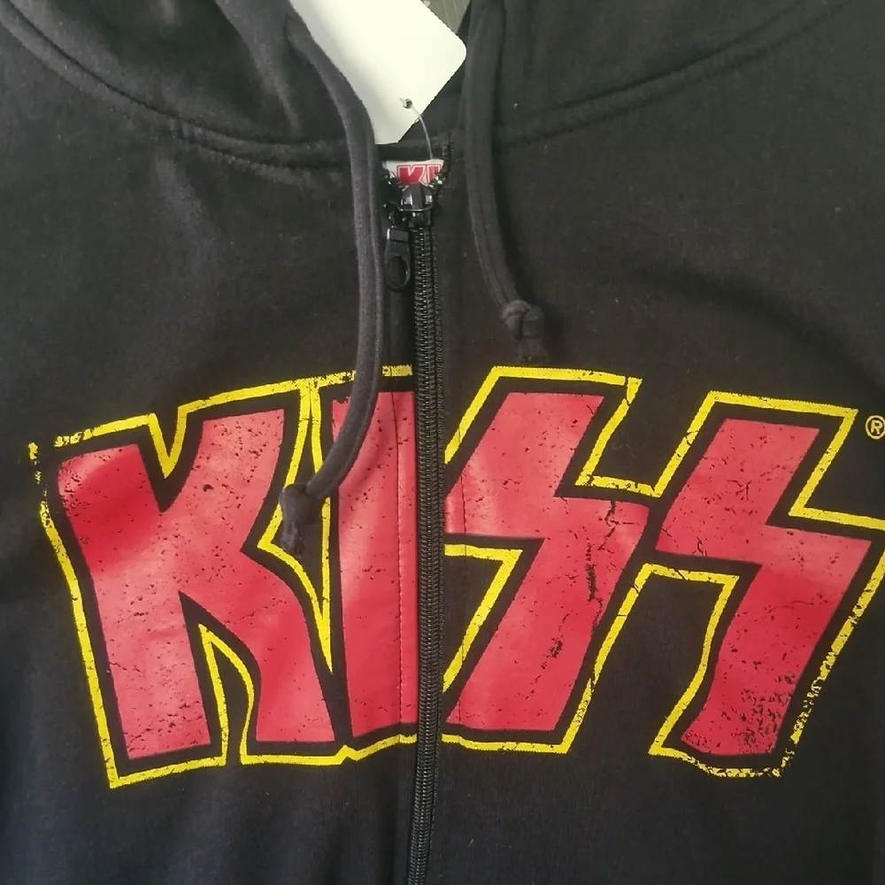 KISS Black Hoodie with Red and Yellow Logo - Picture 2 of 5